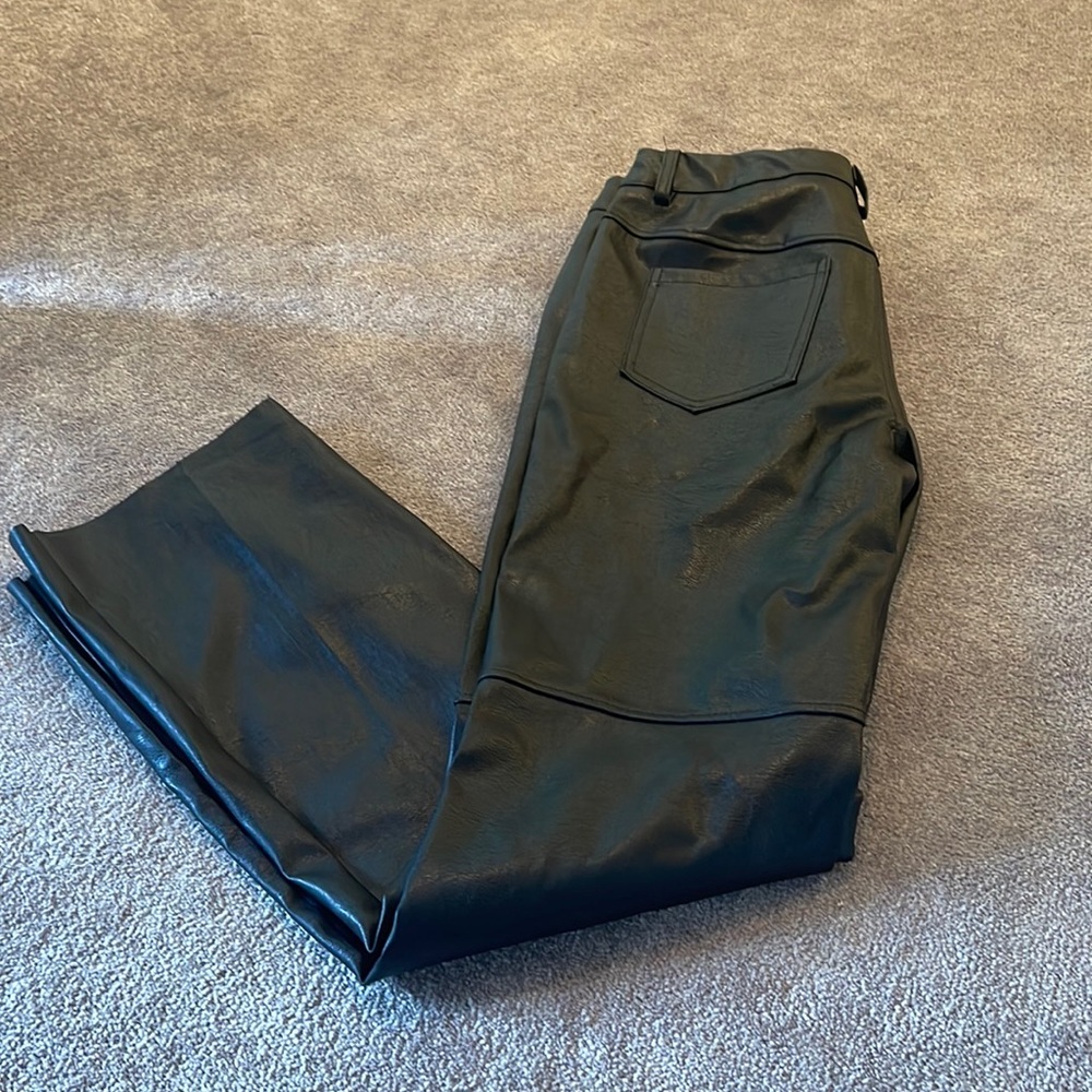 Black Faux Leather Pants